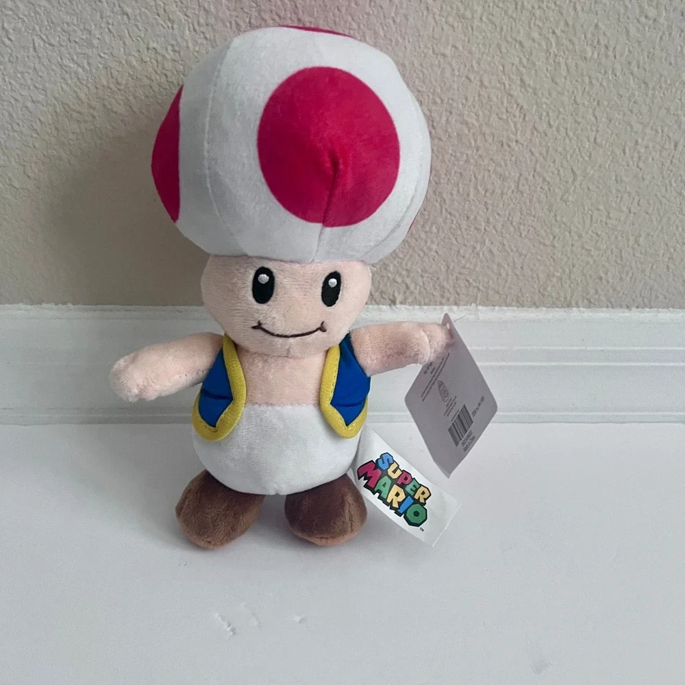Nintendo Super‎ Mario Toad Plush Toy Stuffed Animal Red Spots White Cap